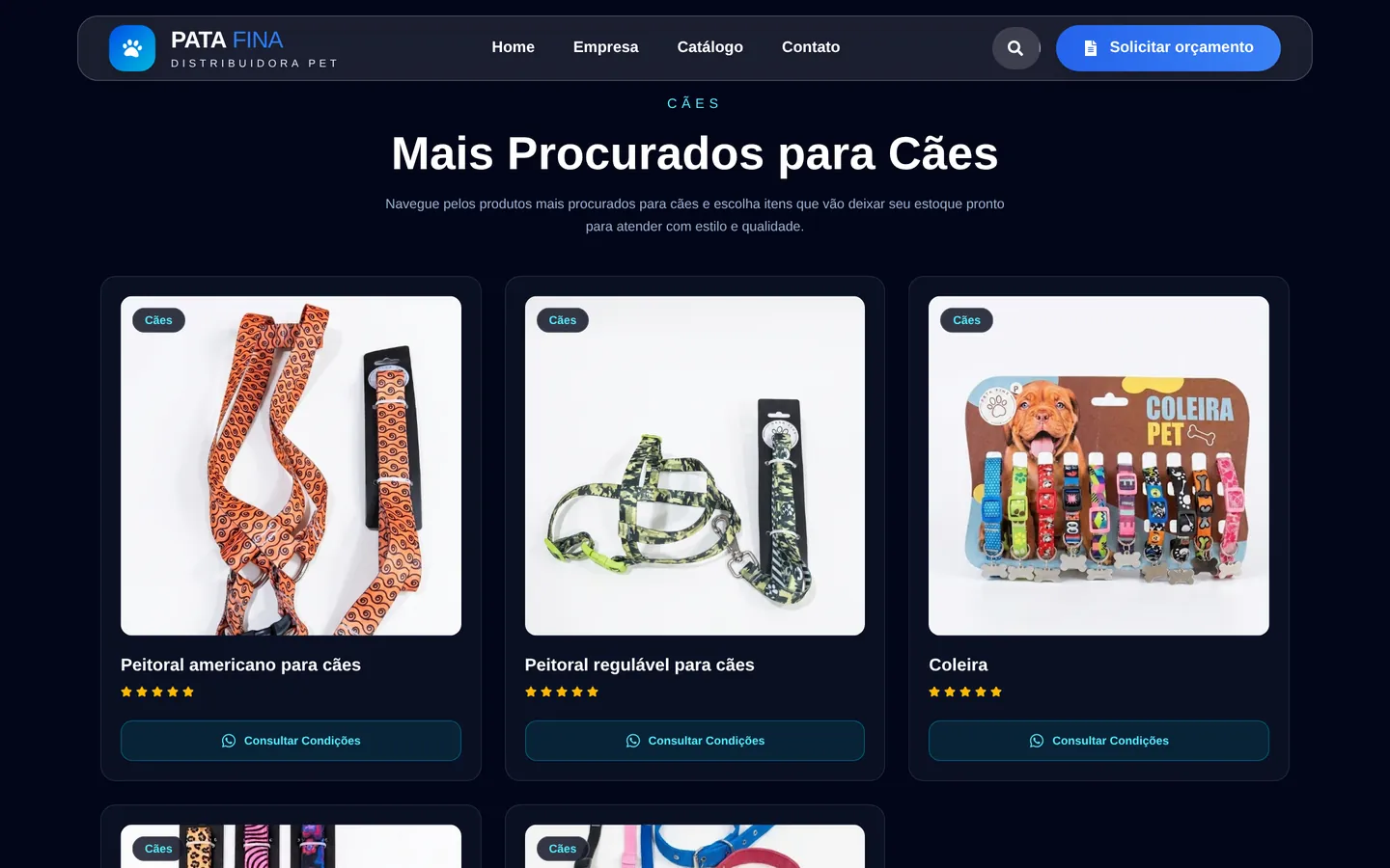Pata Fina — Distribuidora pet, tela 2
